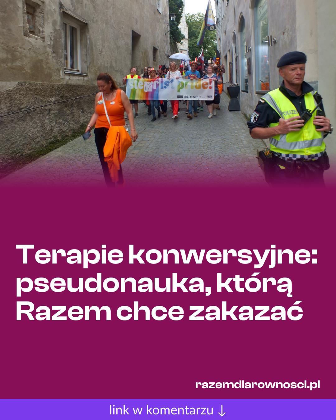 Grafika do udostępnienia: Terapie konwersyjne: pseudonauka, którą Razem chce zakazać